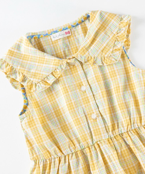 KP（ケーピー）の「先染めチェックの衿付きノースリーブワンピース(140～150)（ワンピース・キッズ・イエロー/ピンク・140cm/150cm）」の9枚目の写真