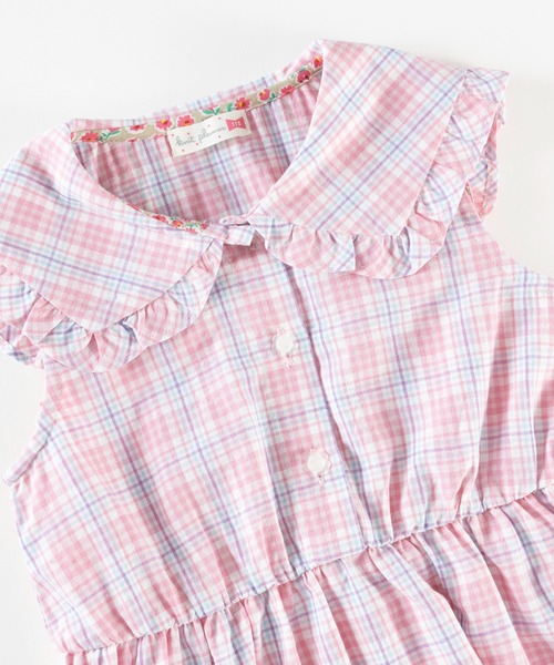 KP（ケーピー）の「先染めチェックの衿付きノースリーブワンピース(140～150)（ワンピース・キッズ・イエロー/ピンク・140cm/150cm）」の14枚目の写真