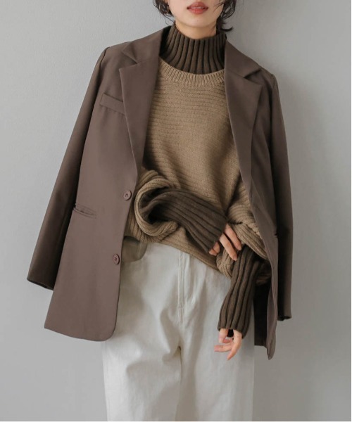 SUGAR BISKET(シュガービスケット)の「レイヤード見せ配色ニットトップス(ニット/セーター・レディース・ブラック/ベージュ/ブラウン/グレー/マルチ・フリー)」の3枚目の写真