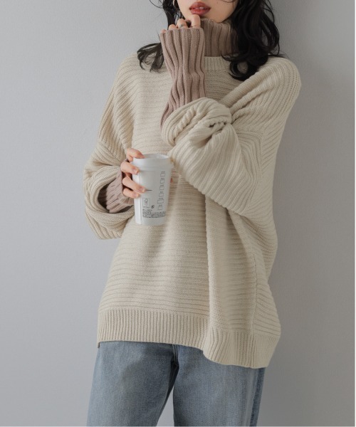 SUGAR BISKET(シュガービスケット)の「レイヤード見せ配色ニットトップス(ニット/セーター・レディース・ブラック/ベージュ/ブラウン/グレー/マルチ・フリー)」の20枚目の写真