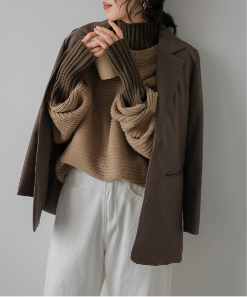 SUGAR BISKET(シュガービスケット)の「レイヤード見せ配色ニットトップス(ニット/セーター・レディース・ブラック/ベージュ/ブラウン/グレー/マルチ・フリー)」の17枚目の写真