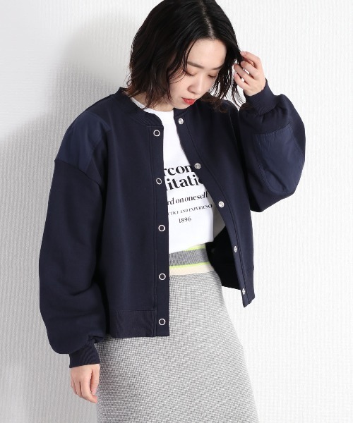 cepo（セポ）の「スナップボタン スウェットカーディガン（カーディガン/ボレロ・レディース・ネイビー/ブラウン/オフホワイト・M）」の3枚目の写真