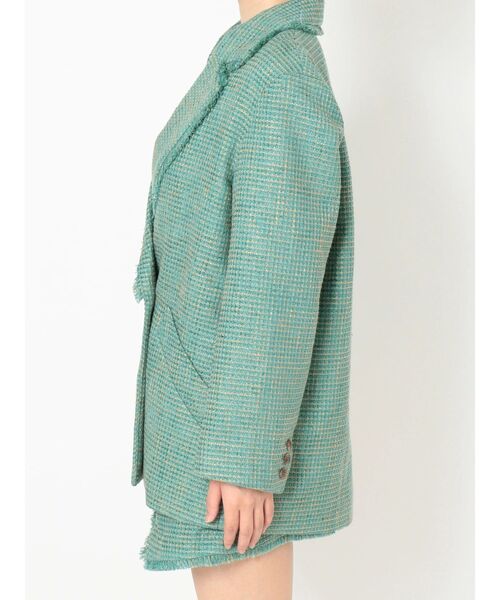 EVRIS（エヴリス）の「オーバーサイズツイードジャケット【セットアップ着用可能】（テーラードジャケット・レディース・ブルー/グリーン/オレンジ・FREE）」の16枚目の写真