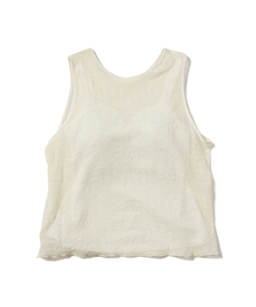 Ray BEAMS（レイビームス）の「RBS / レース レイヤード タンクトップ（Tシャツ/カットソー・レディース・ブラウン系その他3/オフホワイト/ブラック・ONE SIZE）」の6枚目の写真
