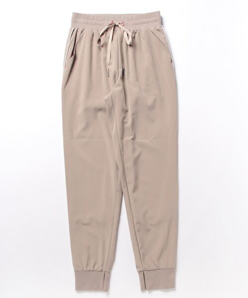 Q（キュー）の「リブベルトジョガーパンツ（その他パンツ・レディース・グレイッシュベージュ/ネイビー・MEDIUM）」の4枚目の写真