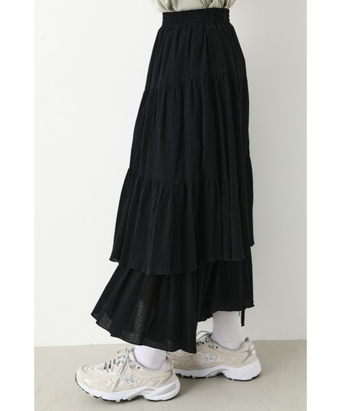 RODEO CROWNS WIDE BOWL（ロデオクラウンズワイドボウル）の「コットンボイルランダムティアードスカート（スカート・レディース・ホワイト/ブラック・FREE）」の17枚目の写真