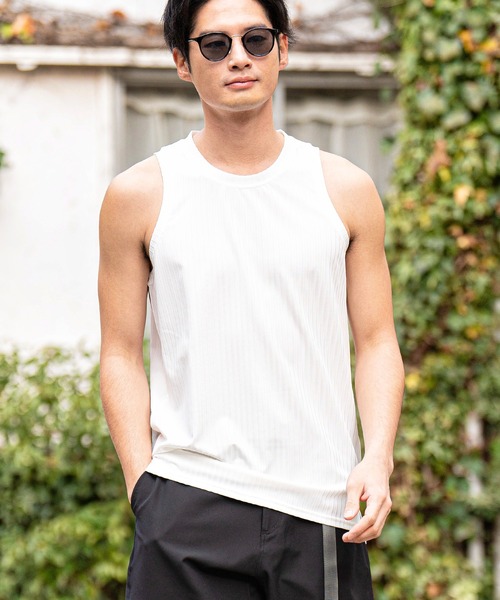 CALL&RESPONSE（コールアンドレスポンス）の「mta492-トタンリブ-タンクトップ（タンクトップ・メンズ・ブラック/ミント/ホワイト/グレイッシュベージュ/イエロー・4/2）」の2枚目の写真