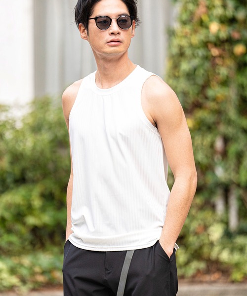 CALL&RESPONSE（コールアンドレスポンス）の「mta492-トタンリブ-タンクトップ（タンクトップ・メンズ・ブラック/ミント/ホワイト/グレイッシュベージュ/イエロー・4/2）」の10枚目の写真