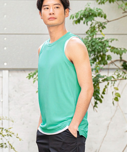 CALL&RESPONSE（コールアンドレスポンス）の「mta492-トタンリブ-タンクトップ（タンクトップ・メンズ・ブラック/ミント/ホワイト/グレイッシュベージュ/イエロー・4/2）」の13枚目の写真