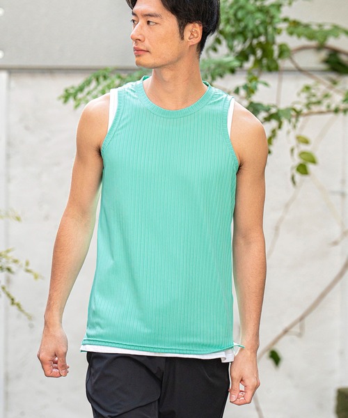 CALL&RESPONSE（コールアンドレスポンス）の「mta492-トタンリブ-タンクトップ（タンクトップ・メンズ・ブラック/ミント/ホワイト/グレイッシュベージュ/イエロー・4/2）」の14枚目の写真