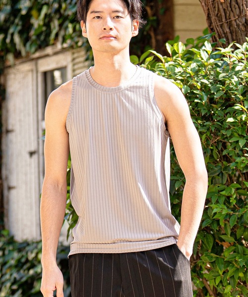 CALL&RESPONSE（コールアンドレスポンス）の「mta492-トタンリブ-タンクトップ（タンクトップ・メンズ・ブラック/ミント/ホワイト/グレイッシュベージュ/イエロー・4/2）」の20枚目の写真