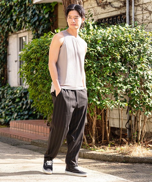 CALL&RESPONSE（コールアンドレスポンス）の「mta492-トタンリブ-タンクトップ（タンクトップ・メンズ・ブラック/ミント/ホワイト/グレイッシュベージュ/イエロー・4/2）」の22枚目の写真