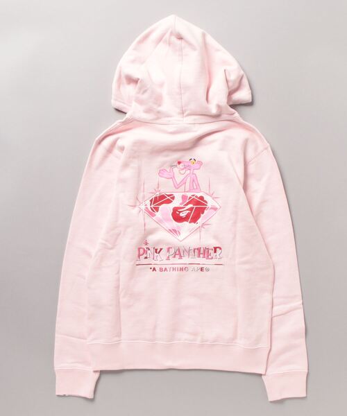 希少 A BATHING APE×ピンクパンサー  コラボパーカー ピンクS A BATHING APE（アベイシングエイプ）の「BAPE X PINK PANTHER