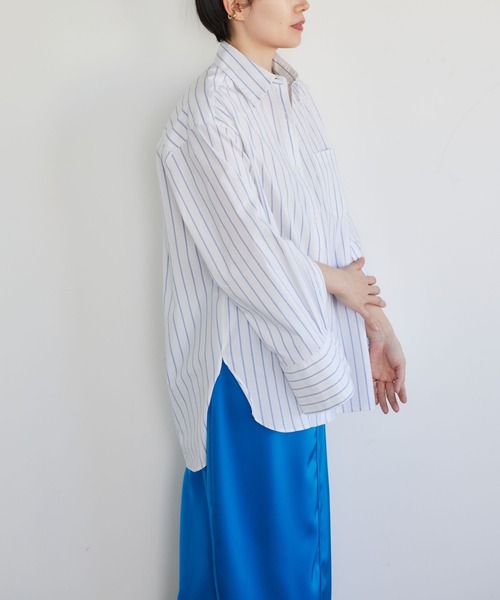 LEPSIM(レプシィム)の「【FOR I SERIES】ボタンアキストライプシャツ 190187(シャツ/ブラウス・レディース・イエロー/ブルー/アイボリー・FREE)」の4枚目の写真