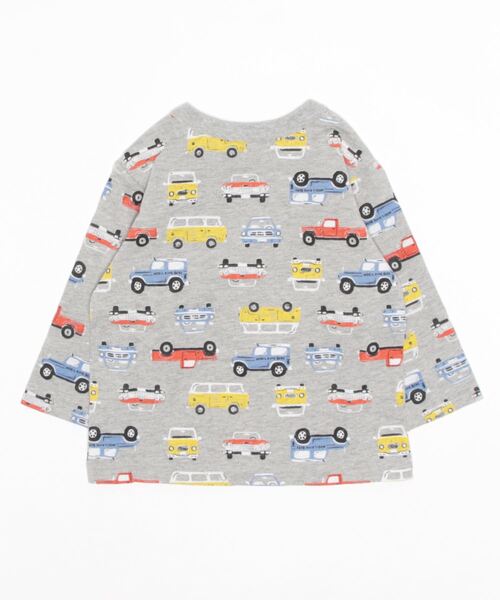 Noeil aime BeBe(ノイユエイムベベ)の「Noeil aime BeBe/クルマ 総柄 天竺 Tシャツ (80~130cm)(Tシャツ/カットソー・キッズ・ホワイト系その他/グレー系その他・110/80/90/130/120/100)」の3枚目の写真