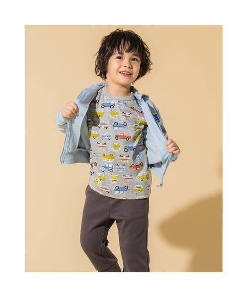 Noeil aime BeBe(ノイユエイムベベ)の「Noeil aime BeBe/クルマ 総柄 天竺 Tシャツ (80~130cm)(Tシャツ/カットソー・キッズ・ホワイト系その他/グレー系その他・110/80/90/130/120/100)」の5枚目の写真