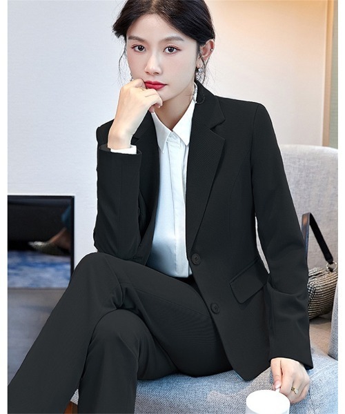 Ritzy（リッツィー）の「シングルボタンテーラードジャケット+パンツ　2点セット（セットアップ・レディース・ブラック/ネイビー・M/L/XL）」の4枚目の写真