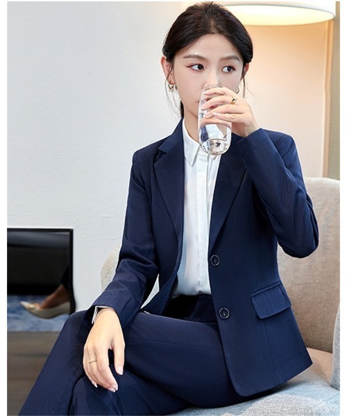 Ritzy（リッツィー）の「シングルボタンテーラードジャケット+パンツ　2点セット（セットアップ・レディース・ブラック/ネイビー・M/L/XL）」の7枚目の写真