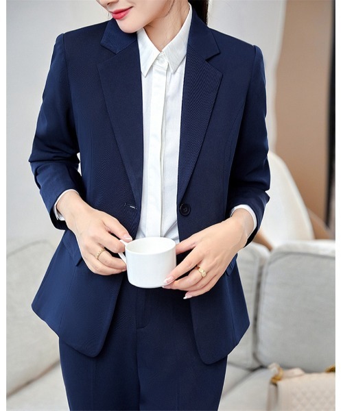 Ritzy（リッツィー）の「シングルボタンテーラードジャケット+パンツ　2点セット（セットアップ・レディース・ブラック/ネイビー・M/L/XL）」の9枚目の写真