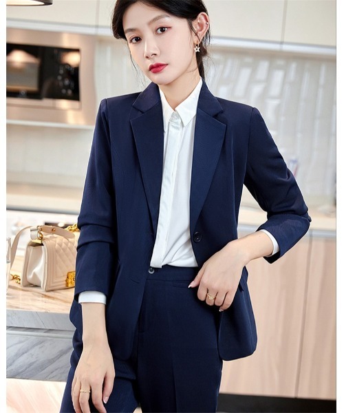 Ritzy（リッツィー）の「シングルボタンテーラードジャケット+パンツ　2点セット（セットアップ・レディース・ブラック/ネイビー・M/L/XL）」の10枚目の写真