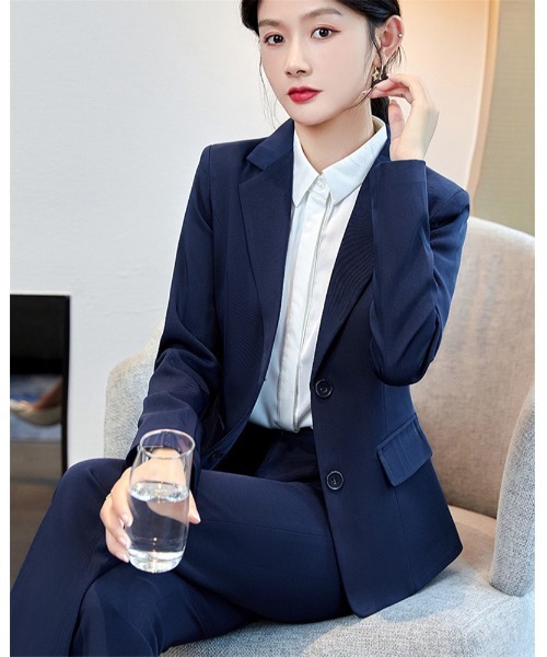 Ritzy（リッツィー）の「シングルボタンテーラードジャケット+パンツ　2点セット（セットアップ・レディース・ブラック/ネイビー・M/L/XL）」の12枚目の写真