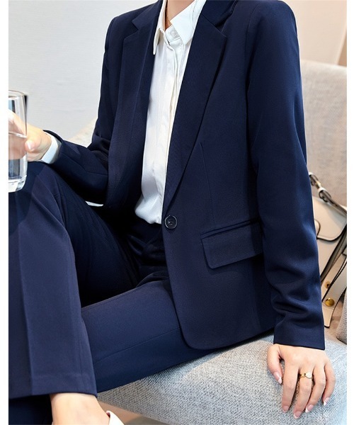 Ritzy（リッツィー）の「シングルボタンテーラードジャケット+パンツ　2点セット（セットアップ・レディース・ブラック/ネイビー・M/L/XL）」の16枚目の写真