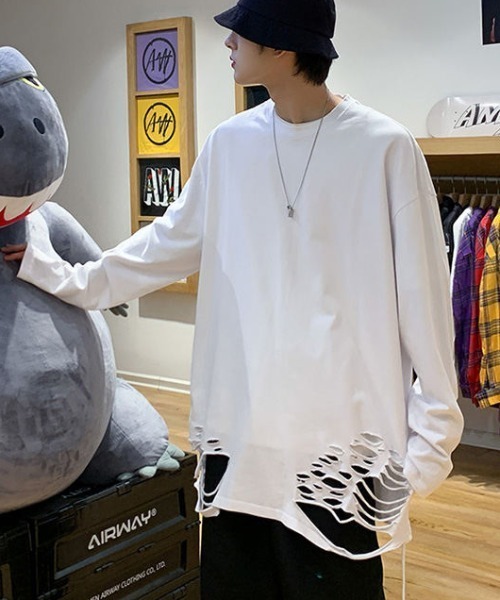 MGV(エムジーヴィー)の「クラッシュドヘムグランジL/Stee(Tシャツ/カットソー・メンズ・ブラック/ホワイト・MEDIUM/LARGE/X-LARGE)」の5枚目の写真
