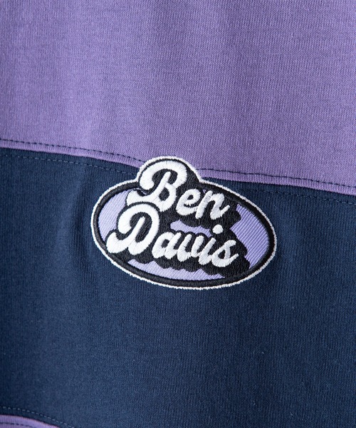 BEN DAVIS(ベンデイビス)の「【BEN DAVIS/ベンデイビス】コットン100% 切り替え 太ボーダー ビッグシルエット ラガーシャツ レトロボーダー ワンポイントブランドロゴ刺繍 Y2K(ポロシャツ・メンズ・パープル/グリーン/マスタード・MEDIUM/LARGE)」の12枚目の写真