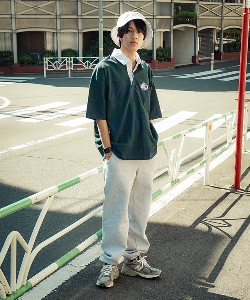 BEN DAVIS(ベンデイビス)の「【BEN DAVIS/ベンデイビス】コットン100% 切り替え 太ボーダー ビッグシルエット ラガーシャツ レトロボーダー ワンポイントブランドロゴ刺繍 Y2K(ポロシャツ・メンズ・パープル/グリーン/マスタード・MEDIUM/LARGE)」の18枚目の写真