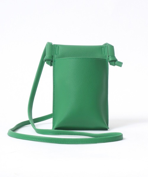 セール】フェイクレザー合皮 ミニショルダーバッグ/スマホポーチ