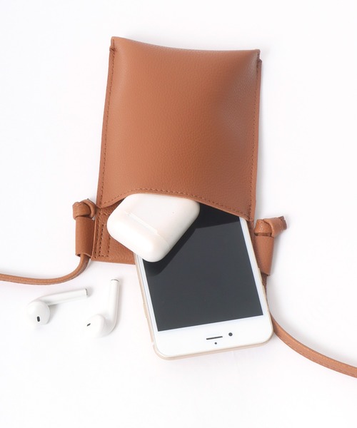 Salong hameu(サロン ハミュー)の「フェイクレザー合皮 ミニショルダーバッグ/スマホポーチ/ミニバッグ メンズ レディース ユニセックス(ショルダーバッグ・レディース・グリーン/ブラウン/ブラック/アイボリー・FREE)」の15枚目の写真