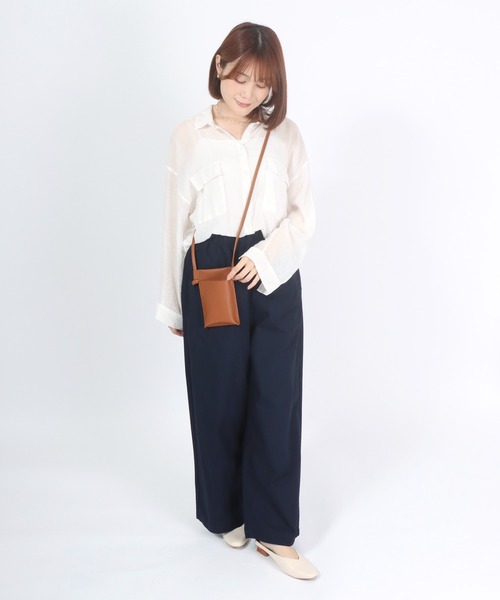 Salong hameu(サロン ハミュー)の「フェイクレザー合皮 ミニショルダーバッグ/スマホポーチ/ミニバッグ メンズ レディース ユニセックス(ショルダーバッグ・レディース・グリーン/ブラウン/ブラック/アイボリー・FREE)」の22枚目の写真