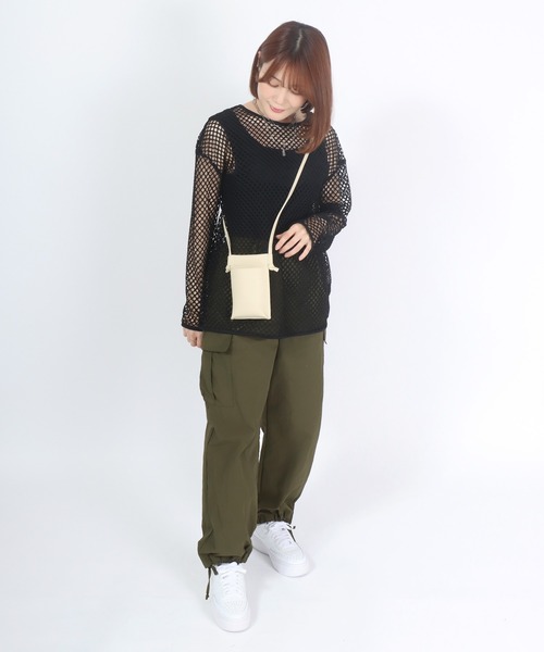 Salong hameu(サロン ハミュー)の「フェイクレザー合皮 ミニショルダーバッグ/スマホポーチ/ミニバッグ メンズ レディース ユニセックス(ショルダーバッグ・レディース・グリーン/ブラウン/ブラック/アイボリー・FREE)」の20枚目の写真