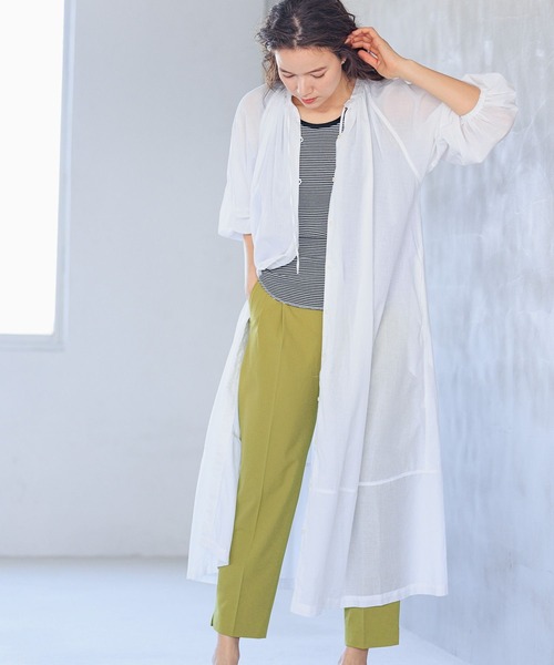 niko and...(ニコアンド)の「スーピマ2WAYタンクトップ(タンクトップ・レディース・アイボリー/オフホワイト/グリーン/チャコール/オレンジ/ラベンダー/ライトベージュ/セージグリーン/イエロー/モカ/ライトグリーン・SMALL/LARGE/MEDIUM)」の14枚目の写真