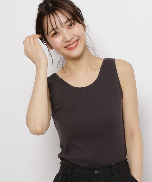 niko and...ニコアンドUSAコットンプルオーバー タンクトップ袖なし niko and（ニコアンド）の「USAコットンノースリーブUVプルオーバー