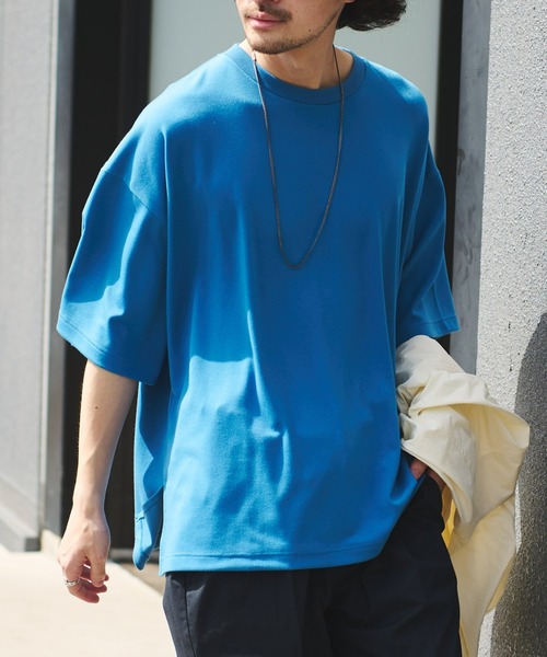 CIAOPANIC TYPY(チャオパニックティピー)の「【WEB限定】ポンチハイカウントサイドスリットビッグシルエットTee(Tシャツ/カットソー・メンズ・ホワイト/ライトグレー/ブラック/ブルー/グリーン系その他/ロイヤルブルー/ベージュ/チャコールグレー・MEDIUM/LARGE/X-LARGE)」の8枚目の写真