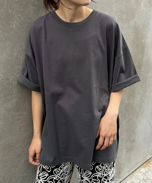 CIAOPANIC TYPY(チャオパニックティピー)の「【WEB限定】ポンチハイカウントサイドスリットビッグシルエットTee(Tシャツ/カットソー・メンズ・ホワイト/ライトグレー/ブラック/ブルー/グリーン系その他/ロイヤルブルー/ベージュ/チャコールグレー・MEDIUM/LARGE/X-LARGE)」の3枚目の写真