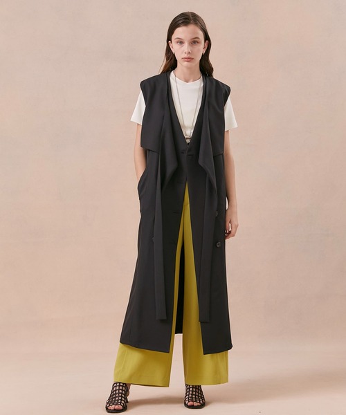 PUBLIC TOKYO（パブリックトウキョウ）の「バッククロスワンピジレ/トレンチライクワンピース（ワンピース・レディース・カーキ/ブラック・FREE）」の21枚目の写真