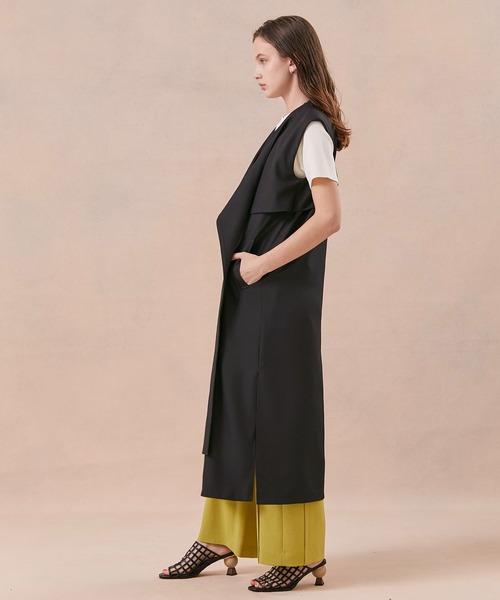 PUBLIC TOKYO（パブリックトウキョウ）の「バッククロスワンピジレ/トレンチライクワンピース（ワンピース・レディース・カーキ/ブラック・FREE）」の3枚目の写真