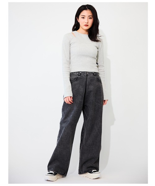 ANLIBERTY ANAP(アンリバティアナップ)の「イヤード風デザインリブプルオーバー(Tシャツ/カットソー・レディース・グレー/ブラック/ホワイト・S/M)」の6枚目の写真