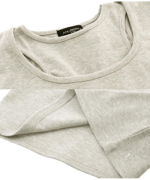 ANLIBERTY ANAP(アンリバティアナップ)の「イヤード風デザインリブプルオーバー(Tシャツ/カットソー・レディース・グレー/ブラック/ホワイト・S/M)」の9枚目の写真