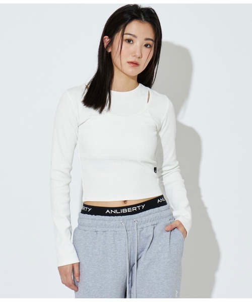 ANLIBERTY ANAP(アンリバティアナップ)の「イヤード風デザインリブプルオーバー(Tシャツ/カットソー・レディース・グレー/ブラック/ホワイト・S/M)」の14枚目の写真
