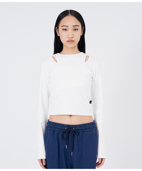 ANLIBERTY ANAP(アンリバティアナップ)の「イヤード風デザインリブプルオーバー(Tシャツ/カットソー・レディース・グレー/ブラック/ホワイト・S/M)」の19枚目の写真