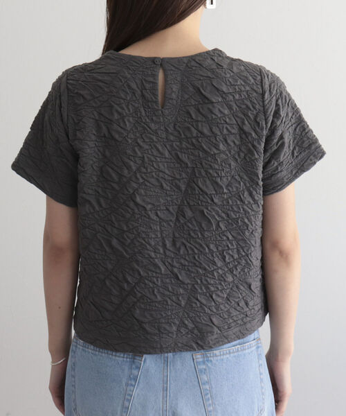 fredy emue（フレディエミュ）の「ポコポコカットジャガードプルオーバー（Tシャツ/カットソー・レディース・チャコールグレー/オフホワイト・38）」の20枚目の写真
