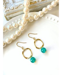 【MUURABBTI】フープとクラックビーズのピアス(MA)
