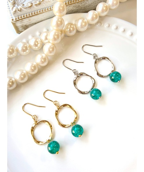 tone（トーン）の「【MUURABBTI】フープとクラックビーズのピアス(MA)（ピアス（両耳用）・レディース・シルバー/ゴールド・FREE）」の4枚目の写真