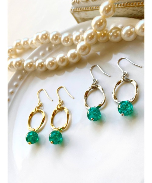 tone（トーン）の「【MUURABBTI】フープとクラックビーズのピアス(MA)（ピアス（両耳用）・レディース・シルバー/ゴールド・FREE）」の5枚目の写真