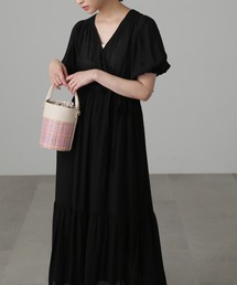 FREE'S MART | 【Sシリーズ対応】◆カシュクール半袖ティアードワンピース(ワンピース)