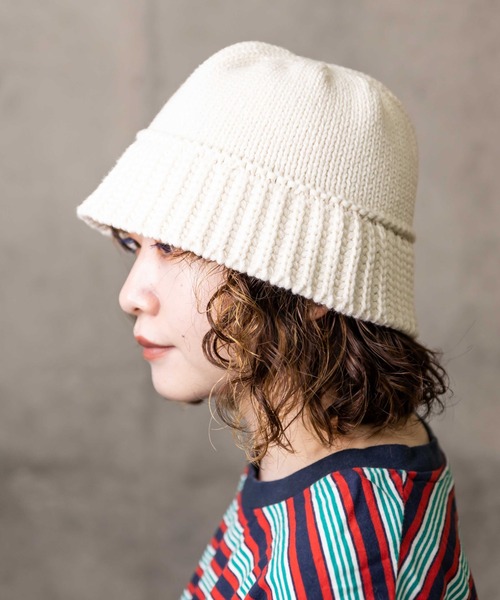 無（ム）の「BELL KNIT HAT【ベルニットハット】（ハット・レディース・ブラック/アイボリー・FREE）」の2枚目の写真