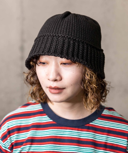 無（ム）の「BELL KNIT HAT【ベルニットハット】（ハット・レディース・ブラック/アイボリー・FREE）」の11枚目の写真